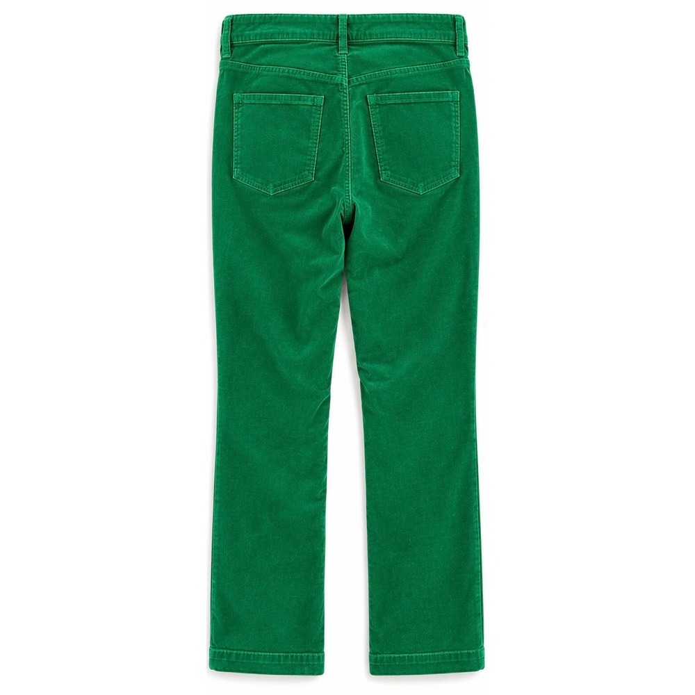 Talbots Womens 12 Emerald Green Corduroy Straight Leg Ankle Pants Stretch Cotton